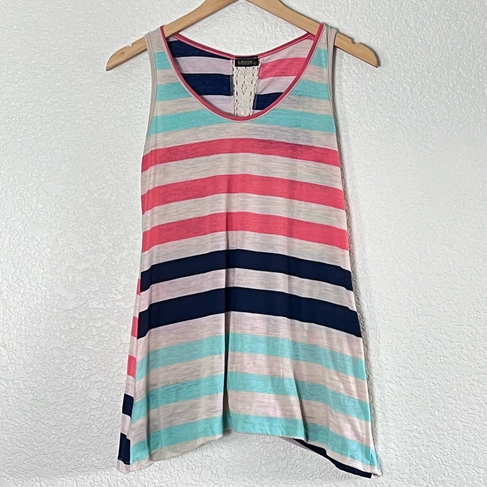 Lavish Maternity | Striped burnout tank top loose fit size small